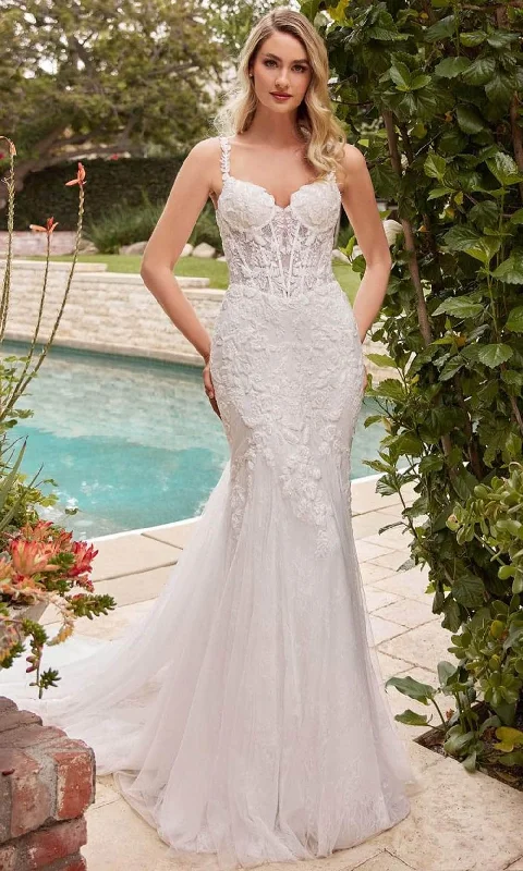 Dress for wedding fall season rustic chic--Cinderella Divine CDS432W - Lace-Adorned Sleeveless Wedding Gown Dress for wedding fall season rustic chic--Cinderella Divine CDS432W - Lace-Adorned Sleeveless Wedding Gown