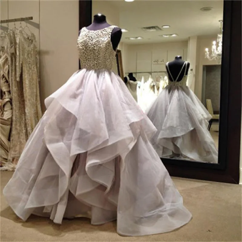Wedding dress: best colors skin tone--Long Fluffy Organza Princess Ball Gown Backless Wedding Dresses, WD0125 Wedding dress: best colors skin tone--Long Fluffy Organza Princess Ball Gown Backless Wedding Dresses, WD0125