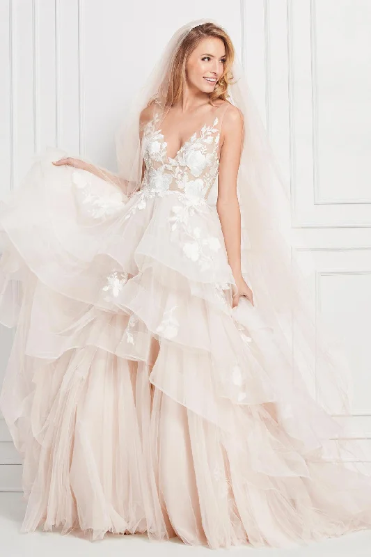 Wedding dress with long formal gloves formal--Montgomery | Wtoo - Watters