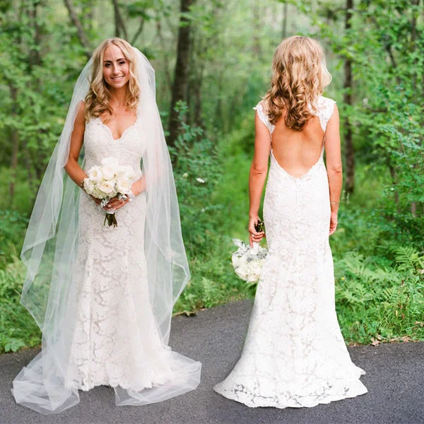 Dress for a rustic barn wedding outdoor style--Charming Sexy Mermaid Ivory Lace Open Back Vintage Wedding Dresses, WD0058 Dress for a rustic barn wedding outdoor style--Charming Sexy Mermaid Ivory Lace Open Back Vintage Wedding Dresses, WD0058