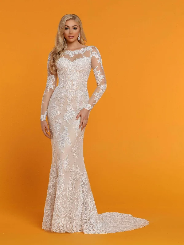 Wedding dress: what to wear help guide--Da Vinci 50516 - Illusion Sleeve Embellished Wedding Dress Wedding dress: what to wear help guide--Da Vinci 50516 - Illusion Sleeve Embellished Wedding Dress