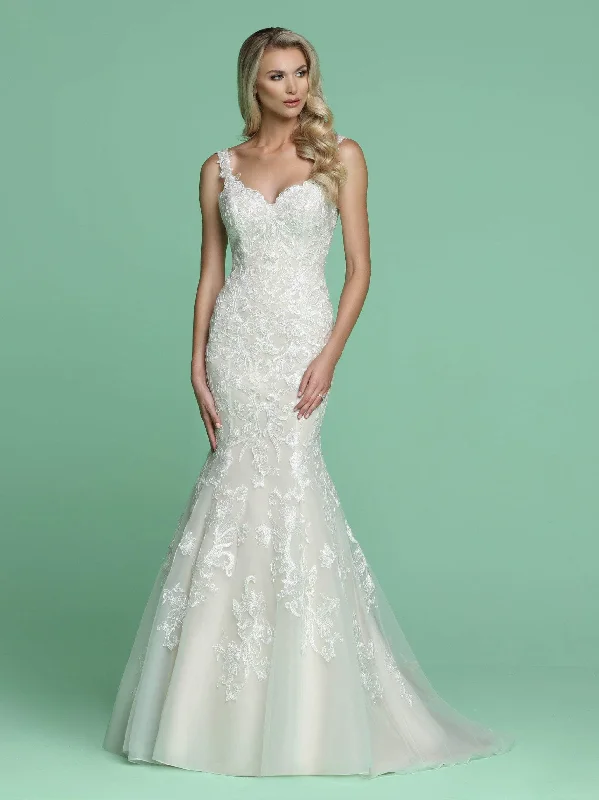 Wedding dress spaghetti straps simple--Da Vinci 50624 - Sweetheart Plunging Back Bridal Dress Wedding dress spaghetti straps simple--Da Vinci 50624 - Sweetheart Plunging Back Bridal Dress