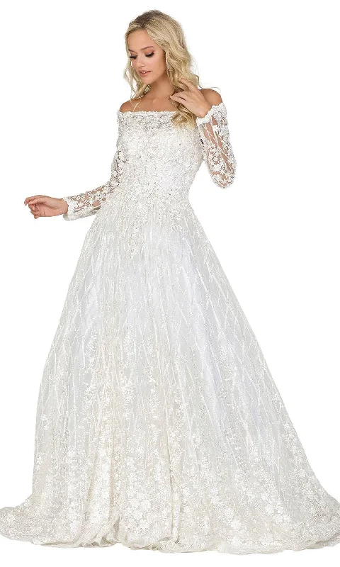Wedding dress: dress codes for the day--Dancing Queen 0116 - Off-Shoulder Floral Embroidered Ballgown Wedding dress: dress codes for the day--Dancing Queen 0116 - Off-Shoulder Floral Embroidered Ballgown