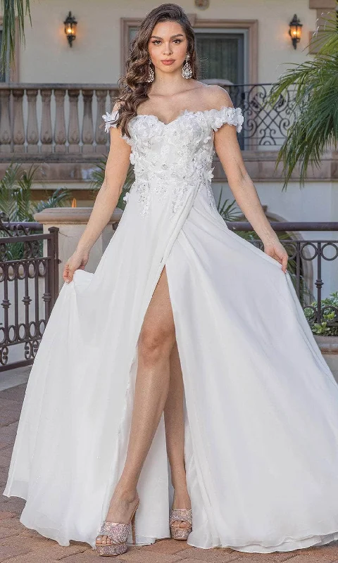 Wedding dress jewel tones rich style great--Dancing Queen 0261 - Off-Shoulder Floral Embellished Wedding Dress Wedding dress jewel tones rich style great--Dancing Queen 0261 - Off-Shoulder Floral Embellished Wedding Dress