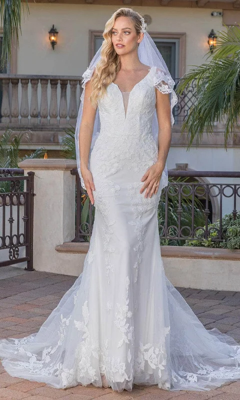 Wedding dress animal print unique style fun--Dancing Queen 0267 - V-Neck Embroidered Wedding Dress Wedding dress animal print unique style fun--Dancing Queen 0267 - V-Neck Embroidered Wedding Dress