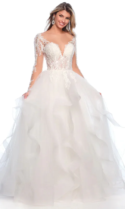 Dress for wedding winter season indoor look--Dave & Johnny Bridal 12117 - Ruffled A-Line Bridal Gown Dress for wedding winter season indoor look--Dave & Johnny Bridal 12117 - Ruffled A-Line Bridal Gown