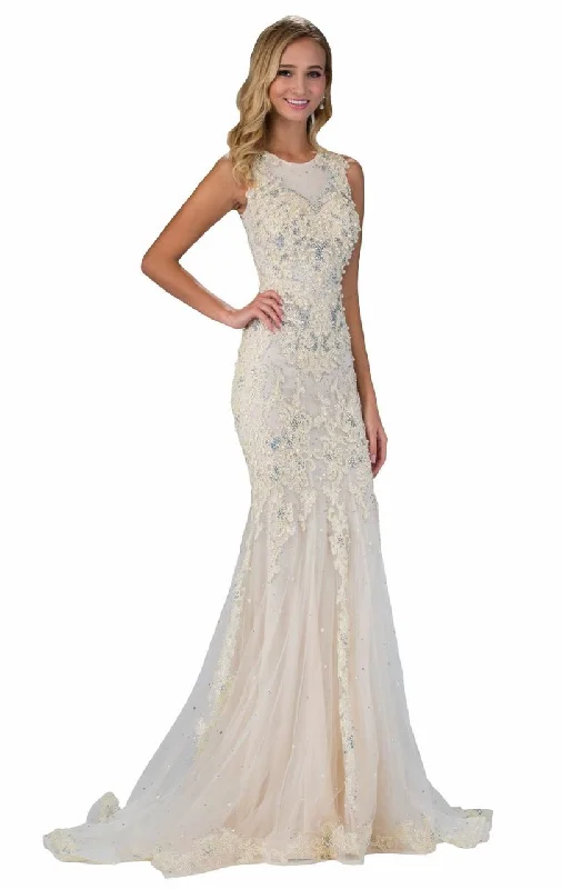 Wedding dress asymmetrical hemline style--Elizabeth K Bridal GL1344