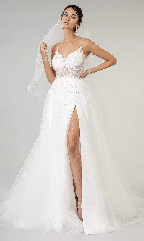 Wedding dress with a square neckline cute--Elizabeth K Bridal GL1907