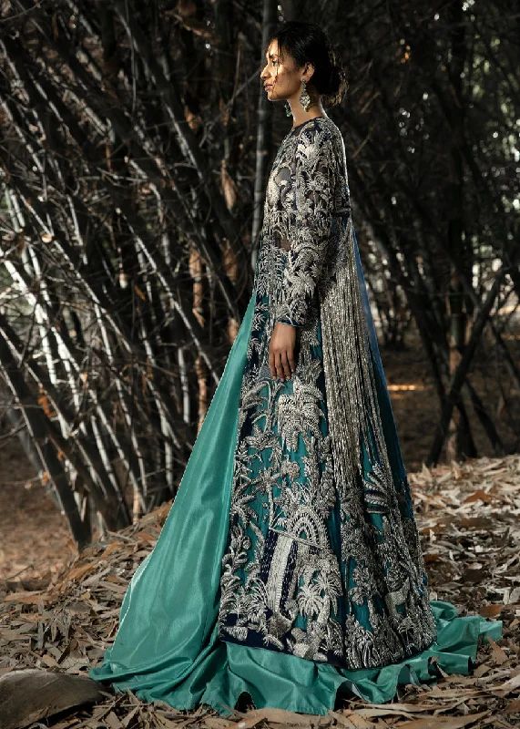 Wedding dress with wide brim hat event--Front Open Gown Pakistani Wedding Dresses