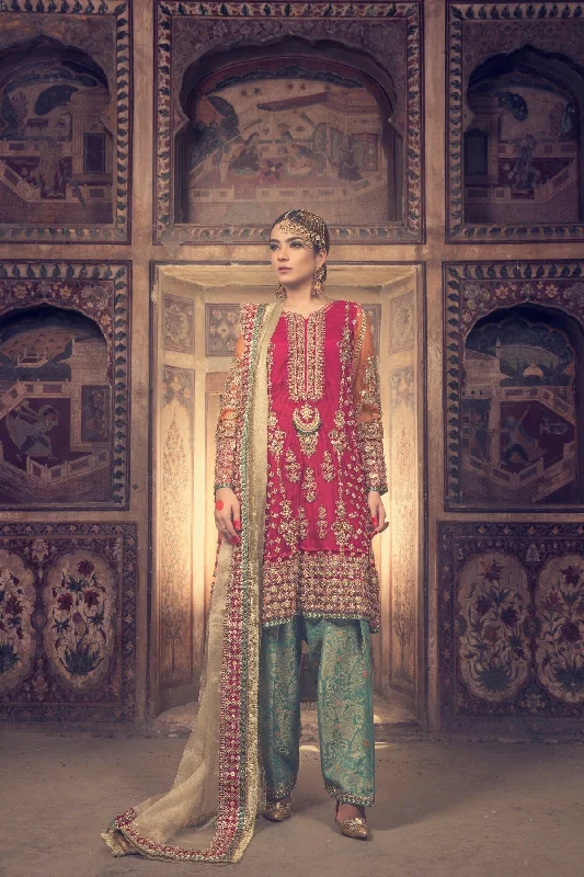 Wedding dress: outfit ideas for events--Wedding Red Shalwar Kameez Dress