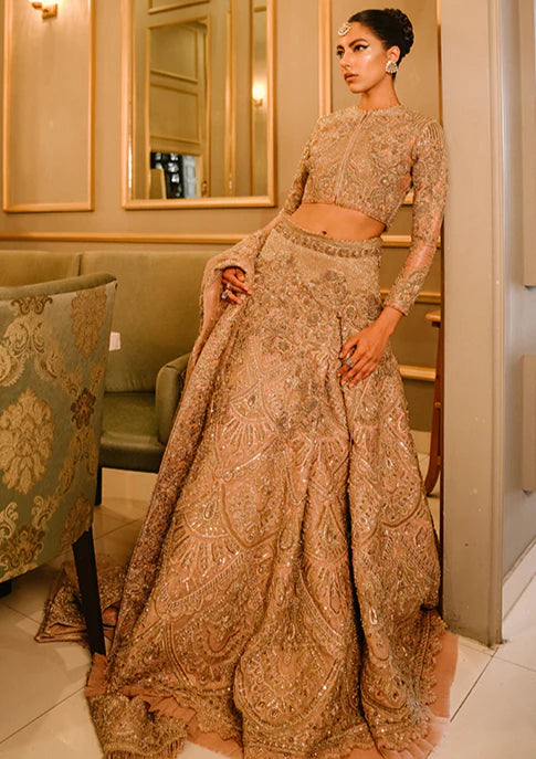 Dress for wedding celebratory event great--Golden Lehenga Choli Pakistani Bridal Dress Dress for wedding celebratory event great--Golden Lehenga Choli Pakistani Bridal Dress