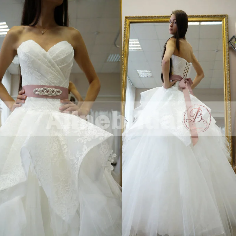 Wedding dress: different body types wow--Gorgeous Lace Up Back Ball Gown Ruffles Tulle Wedding Dresses, AB1143 Wedding dress: different body types wow--Gorgeous Lace Up Back Ball Gown Ruffles Tulle Wedding Dresses, AB1143