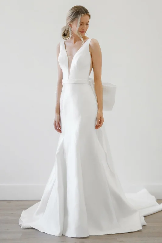 Dress for wedding celebrity style red carpet--Hannah (with Bow)| WToo - Watters