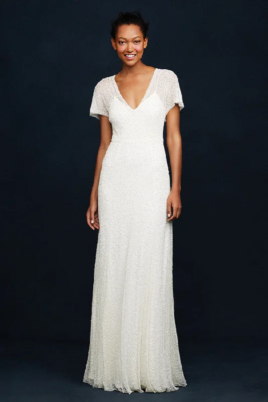Wedding dress with sneakers casual chic--J. Crew Beaded Wedding Gown