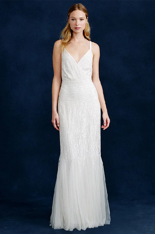 Wedding dress jewel tones rich style great--J. Crew Harper Beaded Mermaid Wedding Gown Wedding dress jewel tones rich style great--J. Crew Harper Beaded Mermaid Wedding Gown
