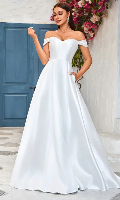 Dress for wedding bodycon style slim fit look--J'Adore Dresses J25039 - Sweetheart Neck Off-Shoulder Prom Gown Dress for wedding bodycon style slim fit look--J'Adore Dresses J25039 - Sweetheart Neck Off-Shoulder Prom Gown
