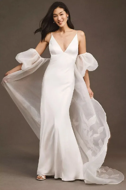 Wedding dress one-shoulder design style--Jenny Yoo Giselle Cape