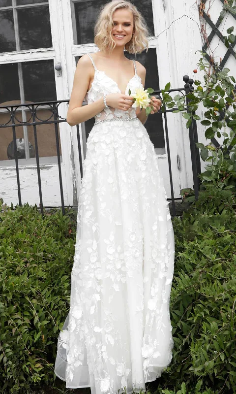 Wedding dress with a cowl neckline smooth--Jovani Bridal JB63363