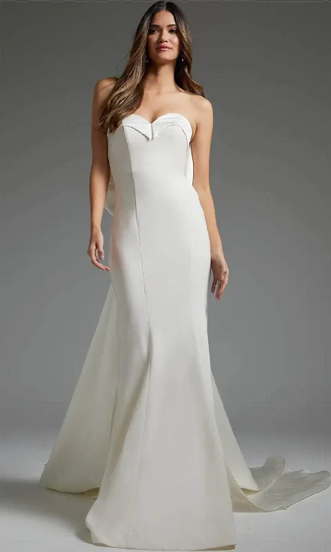 Wedding dress with a plunging neckline sex--Jovani JB05352 - Oversized Bow Bridal Gown Wedding dress with a plunging neckline sex--Jovani JB05352 - Oversized Bow Bridal Gown