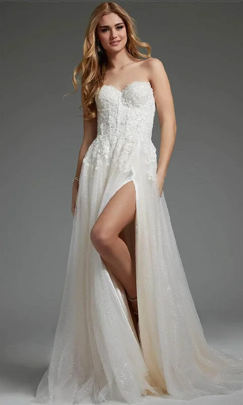 Wedding dress with statement sleeves trend--Jovani JB25730 - Embellished Sweetheart Bridal Gown Wedding dress with statement sleeves trend--Jovani JB25730 - Embellished Sweetheart Bridal Gown