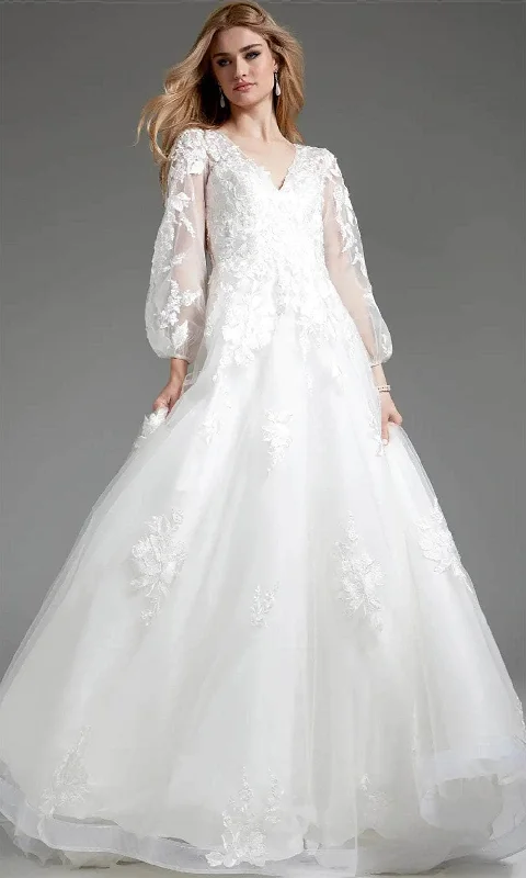 Wedding dress that is age-appropriate look--Jovani JB25731 - Bishop Sleeve Bridal Gown Wedding dress that is age-appropriate look--Jovani JB25731 - Bishop Sleeve Bridal Gown