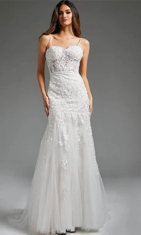 Wedding dress with a unique back design now--Jovani JB38490 - Tulle Trumpet Bridal Gown