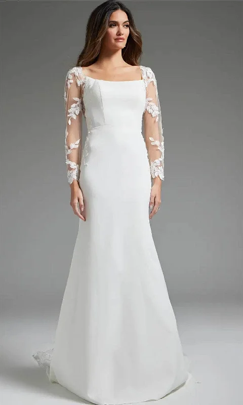 Wedding dress boat wedding theme special--Jovani JB42297 - Illusion Embroidered Back Bridal Gown