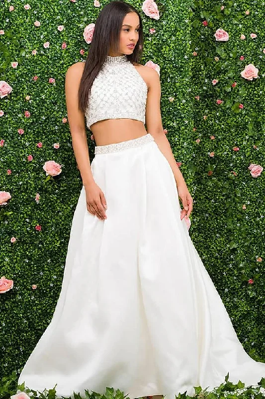 Wedding dress with a high neckline modest--Jovani JB47708