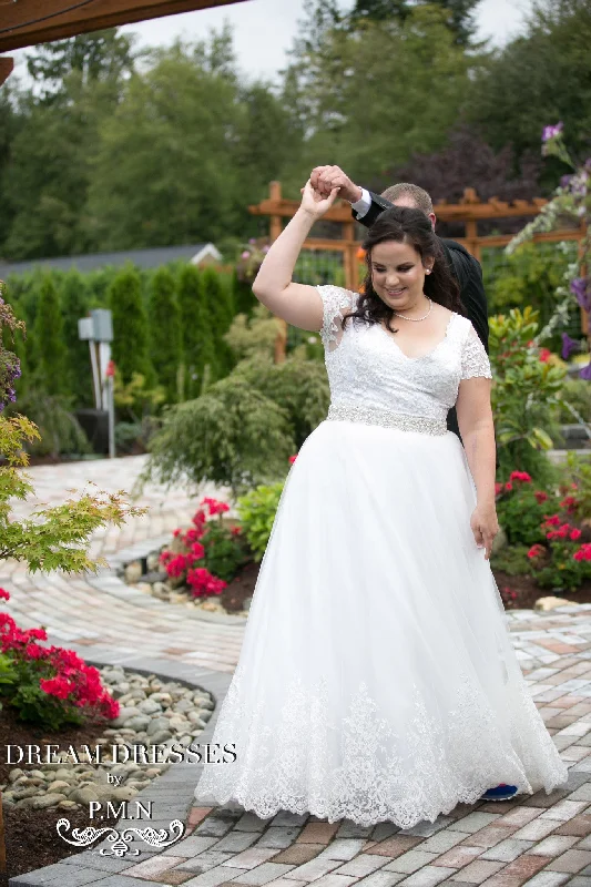 Wedding dress suits your personality fun--Keyhole Back A-line Wedding Dress (#SS16300)