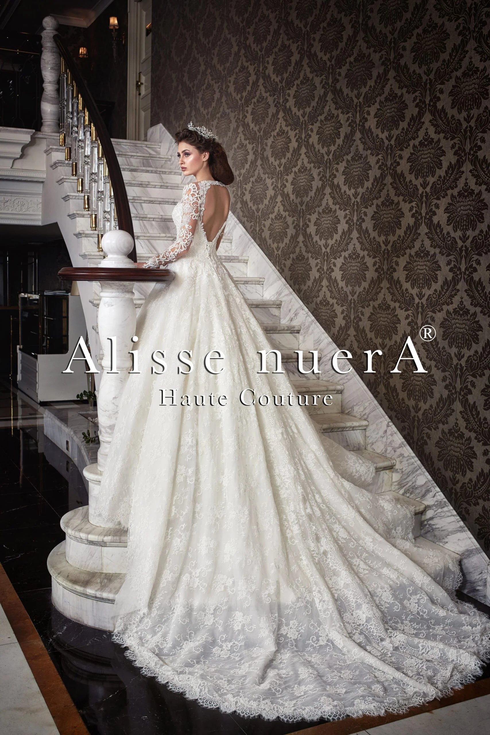 Dress for wedding theme ideas inspiration now--Lace Sleeve Open Back A Line Bridal Dress with Lace Applique Tulle Cathedral Veil