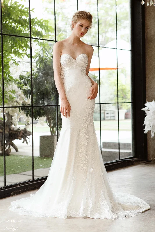 Dress for wedding gorgeous style wow--Lace Strapless Mermaid Wedding Dress (#Camille) Dress for wedding gorgeous style wow--Lace Strapless Mermaid Wedding Dress (#Camille)