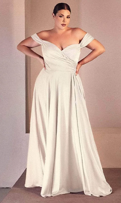 Wedding dress original creation styles--Ladivine 7493WC - High Slit Bridal Dress