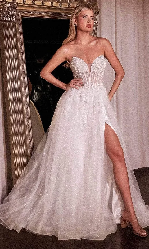 Wedding dress to flatter plus size brides look--Ladivine CD0230W - V-Neck Corset Bridal Gown Wedding dress to flatter plus size brides look--Ladivine CD0230W - V-Neck Corset Bridal Gown