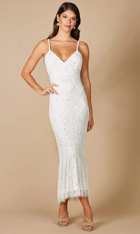 Wedding dress with elegant stripes pattern--Lara Dresses 51093
