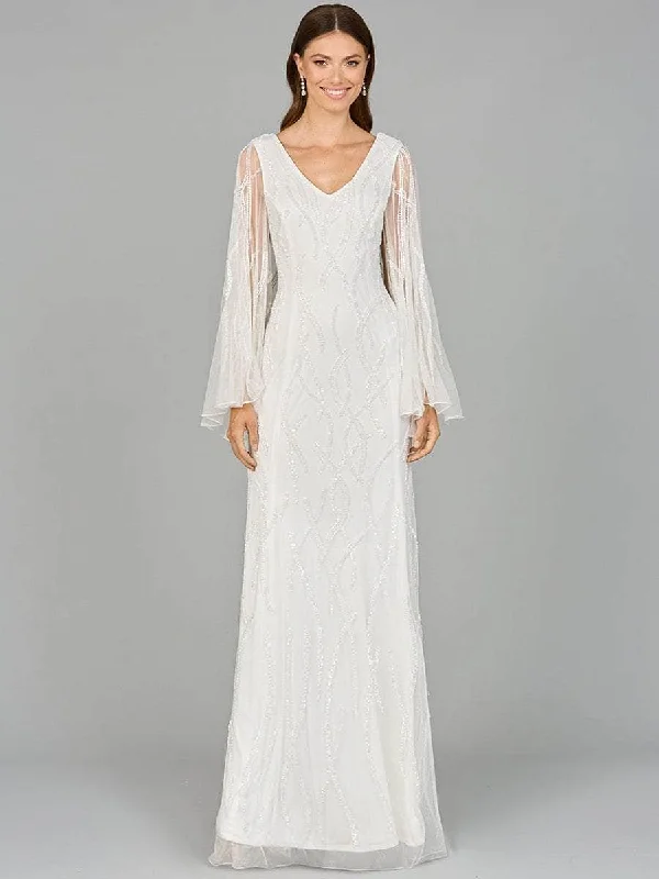 Dress for wedding holiday celebration glam--Lara Dresses 51151 - Beaded V-Neck Bridal Dress Dress for wedding holiday celebration glam--Lara Dresses 51151 - Beaded V-Neck Bridal Dress