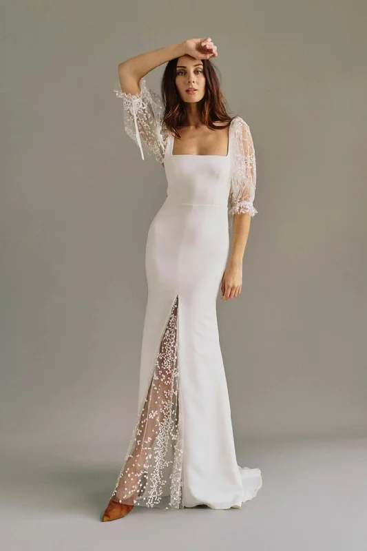 Dress for a Christmas wedding winter style now--Laudae Florence Gown