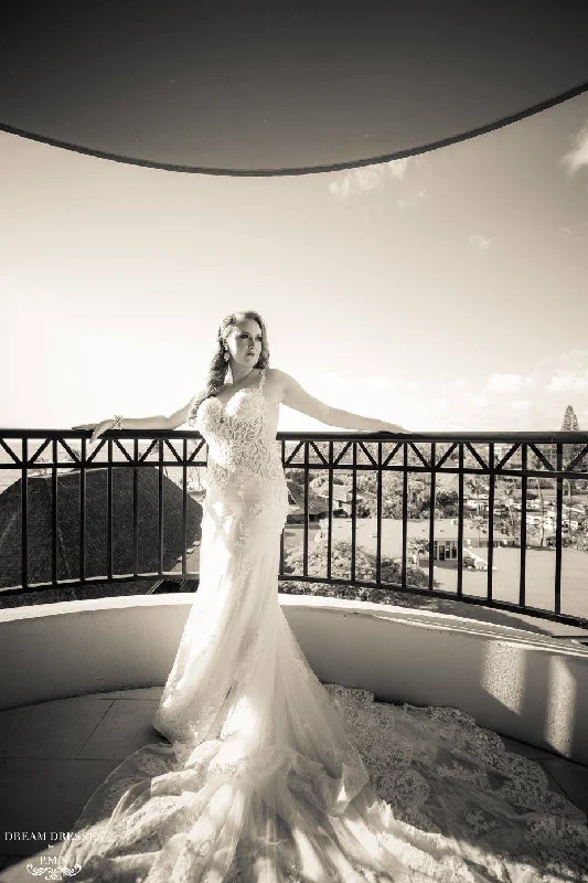 Wedding dress boat wedding theme special--Low Back Mermaid Wedding Dress (#Dakotah)