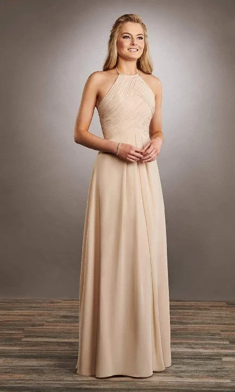 Dress for wedding modern style minimalist--Mary's Bridal - MB7057SC Halter Neck Ruched Chiffon Long Dress Dress for wedding modern style minimalist--Mary's Bridal - MB7057SC Halter Neck Ruched Chiffon Long Dress