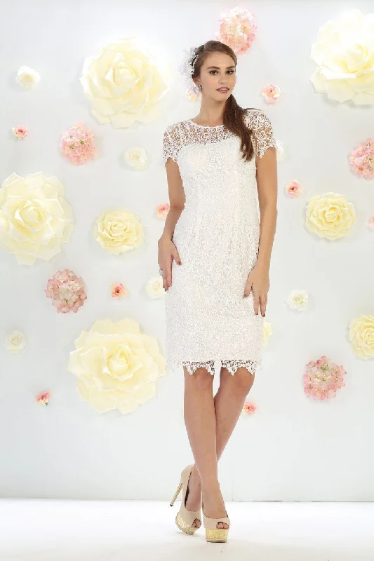 Wedding dress elongates legs nicely help--May Queen - MQ1253 Stylish Cap Sleeve Lace Formal Dress Wedding dress elongates legs nicely help--May Queen - MQ1253 Stylish Cap Sleeve Lace Formal Dress