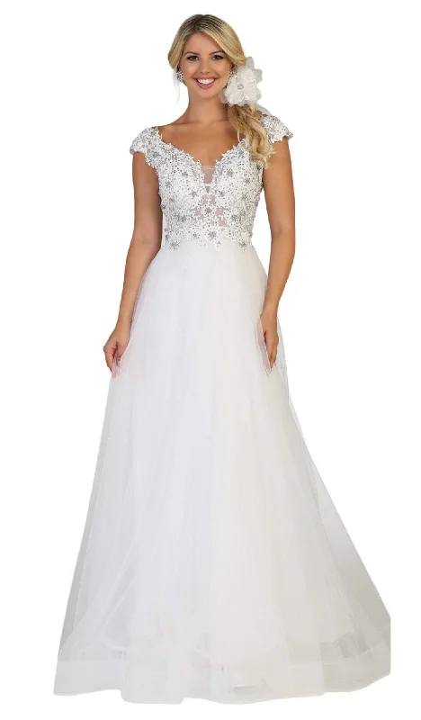 Wedding dress with sequins and sparkle night--May Queen RQ7645