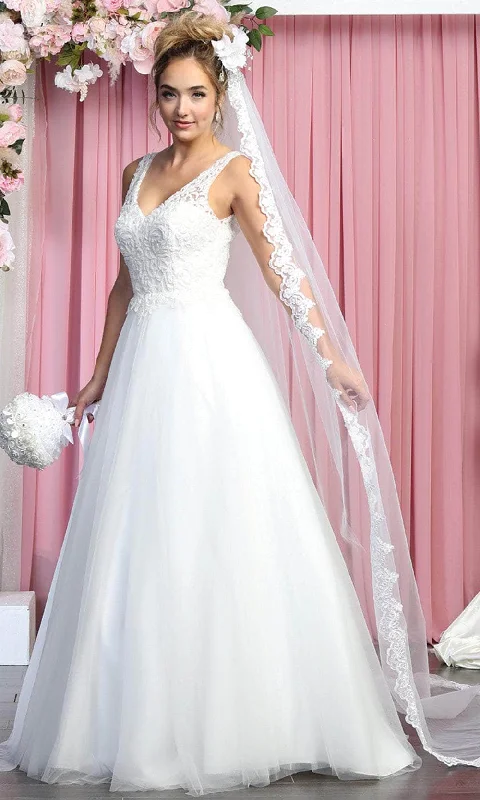 Wedding dress with stylish belt unique--May Queen RQ7883