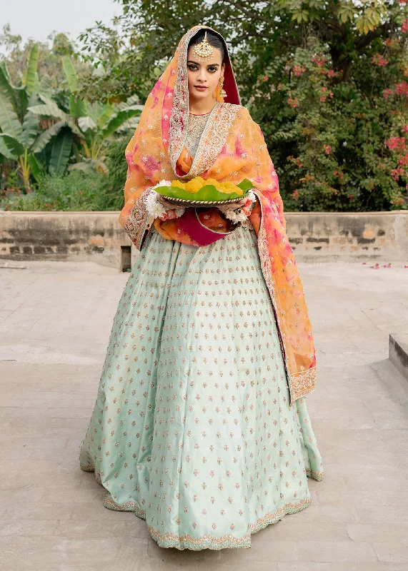 Wedding dress that is versatile after party--Mehndi dress for bridal in gown style