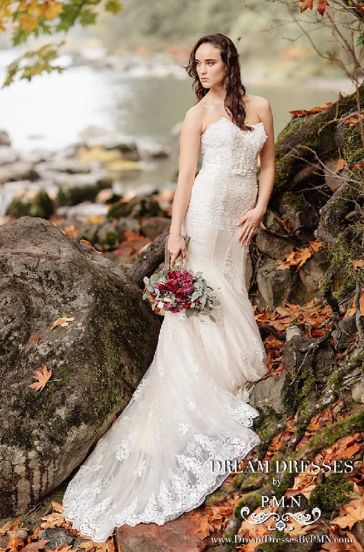 Wedding dress hourglass figure ideal fit--Mermaid Wedding Dress With Cathedral Train (#Alexia) Wedding dress hourglass figure ideal fit--Mermaid Wedding Dress With Cathedral Train (#Alexia)