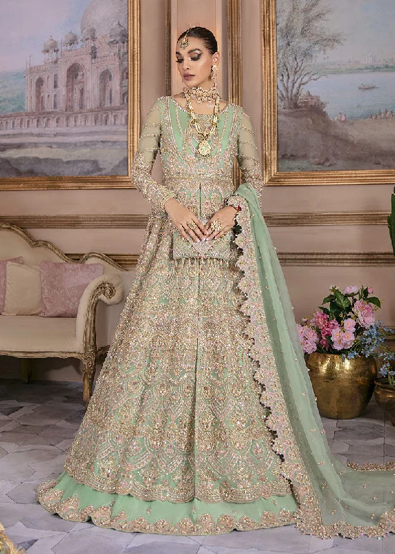 Dress for wedding stylish appearance glow--Mint Lehenga With Front Open Gown Pakistani Wedding Dresses Dress for wedding stylish appearance glow--Mint Lehenga With Front Open Gown Pakistani Wedding Dresses