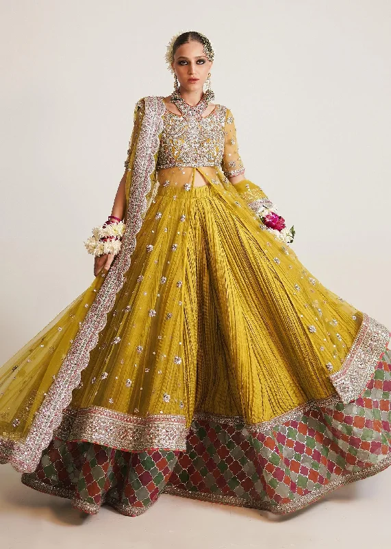 Wedding dress from small business love it--Pakistani Mehndi Dress In Pishwas Style