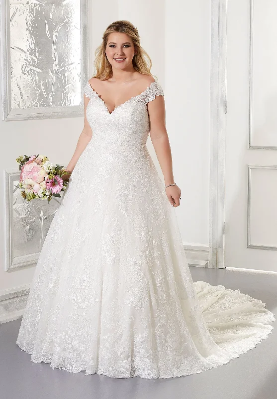 Wedding dress geometric patterns modern now--Morilee - Audrina 3305 Gown