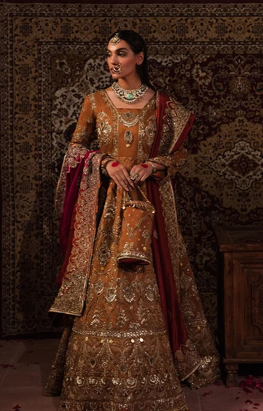 Wedding dress that is show-stopping fab--Mustard Frock And Red Dupatta Bridal Dress for Wedding Wedding dress that is show-stopping fab--Mustard Frock And Red Dupatta Bridal Dress for Wedding