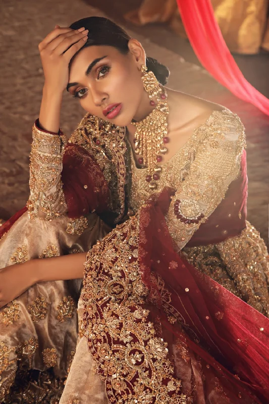 Wedding dress asymmetrical hemline style--Nikkah Pakistani Handmade Heavy Farshi Gharara With Short Frock Wedding dress asymmetrical hemline style--Nikkah Pakistani Handmade Heavy Farshi Gharara With Short Frock