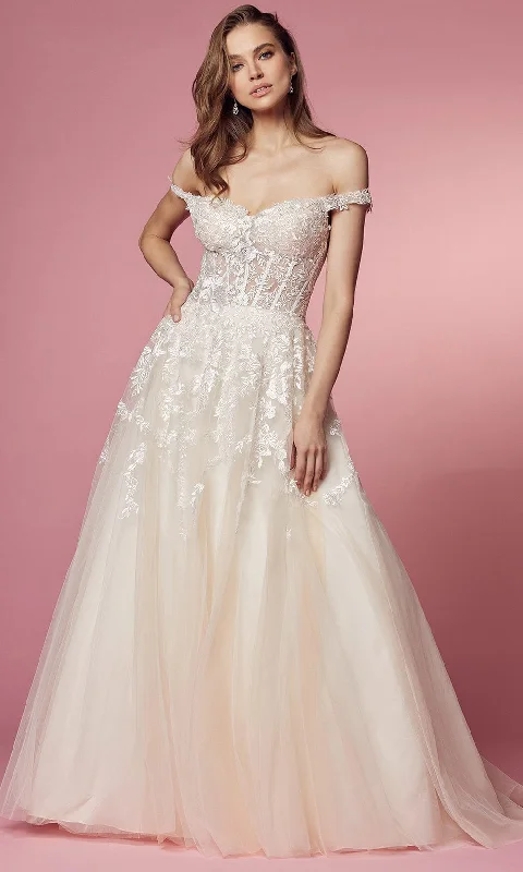 Wedding dress formal gala events glam now--Nox Anabel Bridal - JH925 Embroidered Sweetheart A-Line Gown Wedding dress formal gala events glam now--Nox Anabel Bridal - JH925 Embroidered Sweetheart A-Line Gown