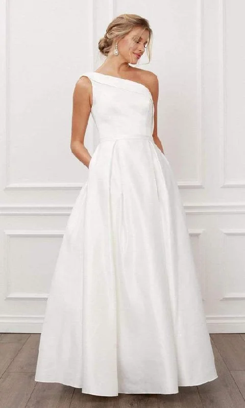 Wedding dress with ruffles details feminine--Nox Anabel - E469SC Sleeveless Asymmetric Pleated Ballgown Wedding dress with ruffles details feminine--Nox Anabel - E469SC Sleeveless Asymmetric Pleated Ballgown